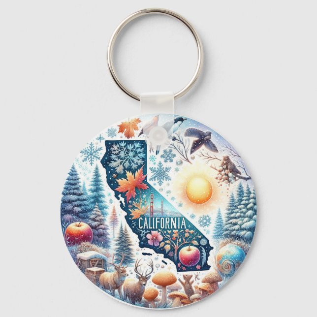 California Nature Winter  Keychain (Front)