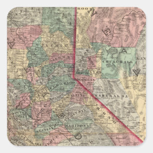 California, Nevada 2 Square Sticker