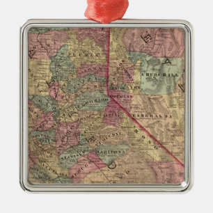 California, Nevada Metal Ornament