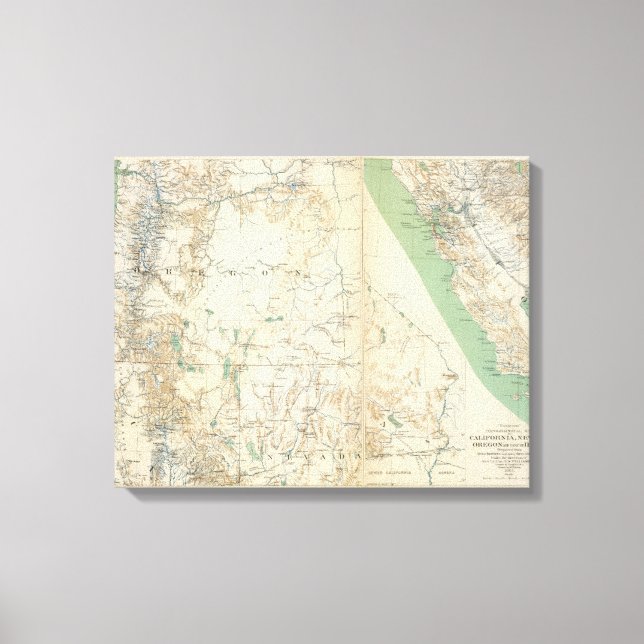 California, Nevada, Oregon Canvas Print (Front)