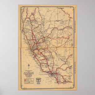 California, Nevada Poster