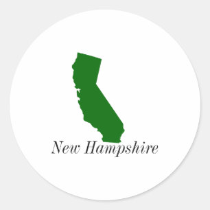 California New Hampshire Classic Round Sticker