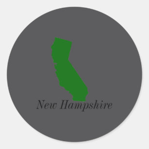 California New Hampshire Classic Round Sticker