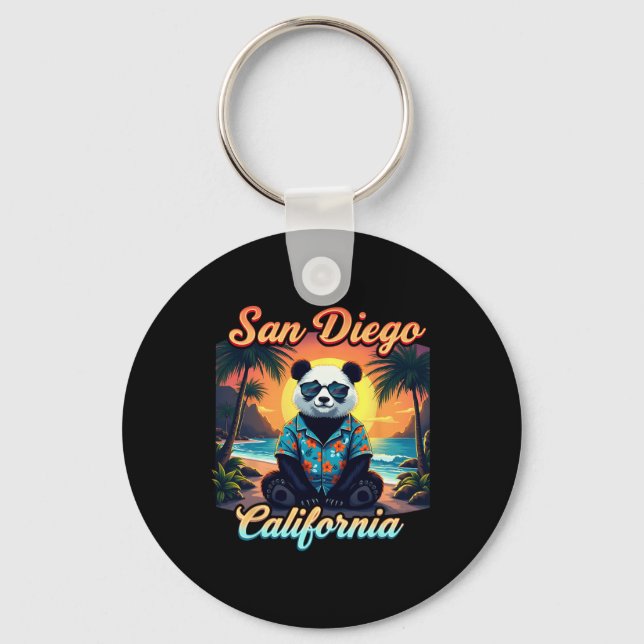 California New Year 2025 Family Trip Vaction Panda Keychain (Front)