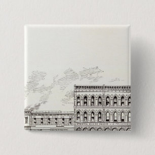 California North side Davis and Front 2 Inch Square Button