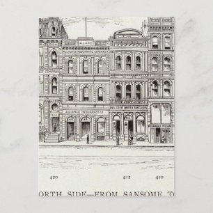 California North side Sansome and Leidesdorff Postcard