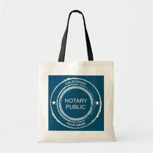 California Notary Distressed Seal Customized Tote Bag