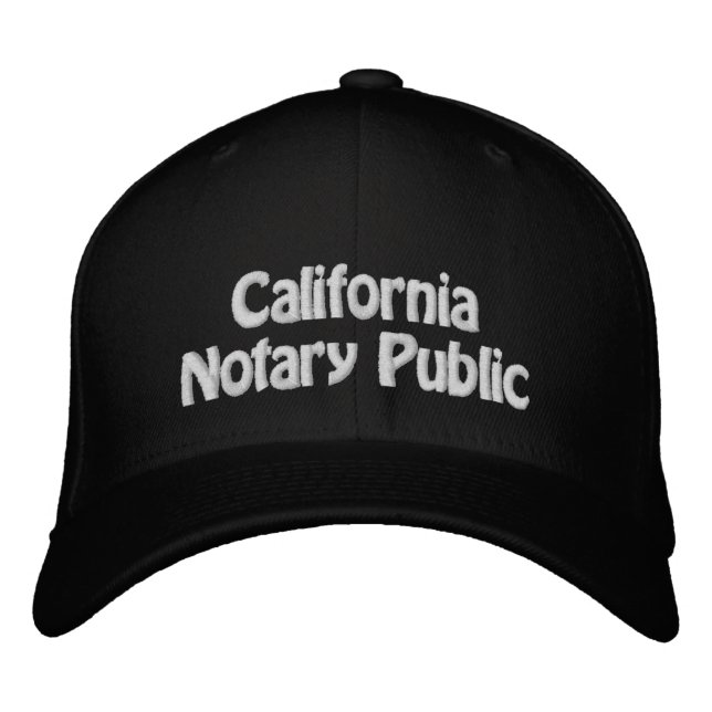 California Notary Public Embroidered Baseball Cap (Front)