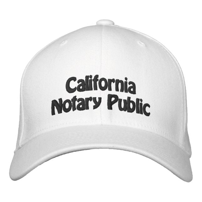 California Notary Public Embroidered Baseball Cap (Front)