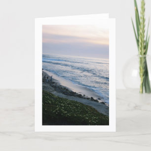 California Ocean Sunset Beach Custom Greeting Card