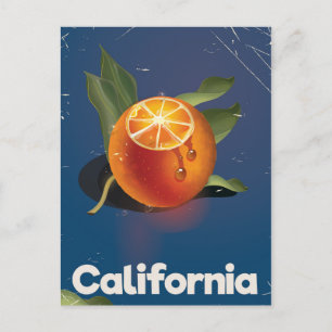 California Orange Retro Style vacation poster Postcard