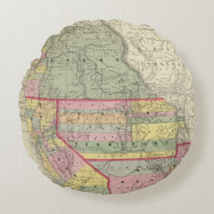 California, Oregon, Utah, New Mexico 2 Round Pillow