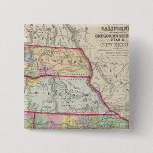 California, Oregon, Washington, Utah, New Mexico 2 Inch Square Button
