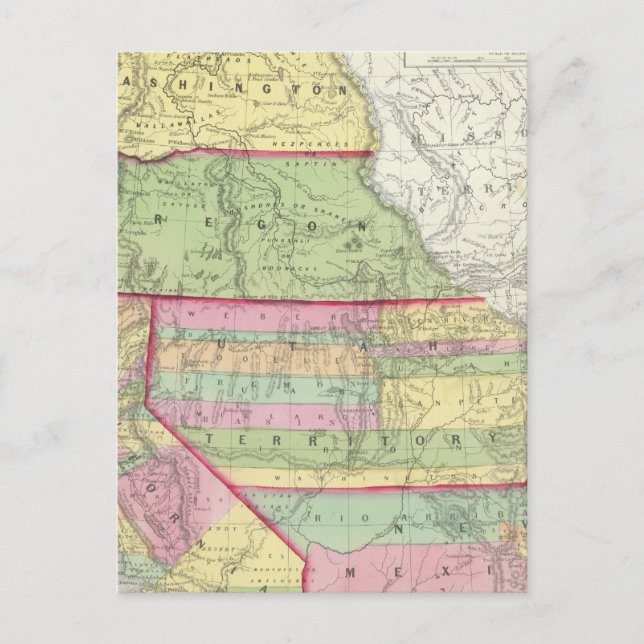 California, Oregon, Washington, Utah, New Mexico 3 Postcard (Front)