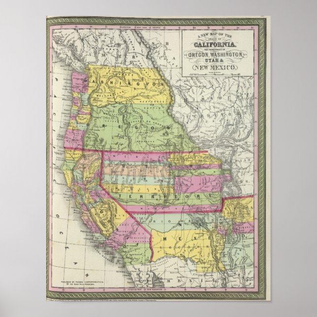 California, Oregon, Washington, Utah, New Mexico 8 Poster (Front)