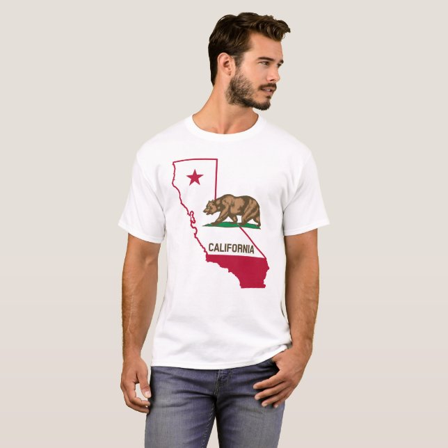 California Outline and Flag T-Shirt (Front Full)