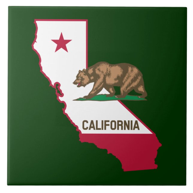California Outline and Silhouette Tile (Front)
