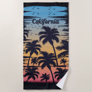 California Palm Tree Beach Towel