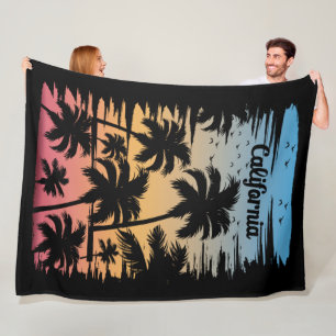 California Palm Tree Fleece Blanket