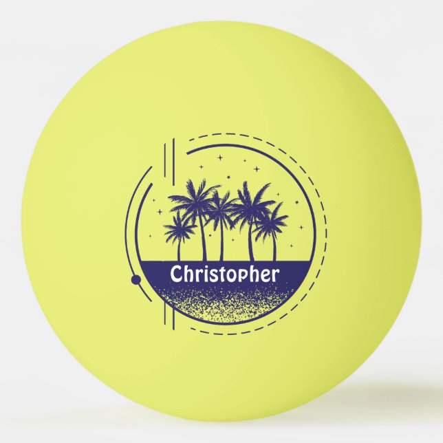 California Palm Tree Logo Monogram Ping Pong Ball (Front)