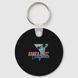 California Palm Tree Santa Cruz Beach Summer Vacat Keychain