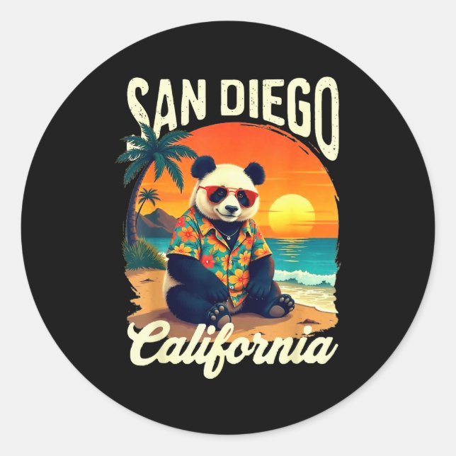 California Panda Zoo San Diego New Year 2025 Famil Classic Round Sticker (Front)