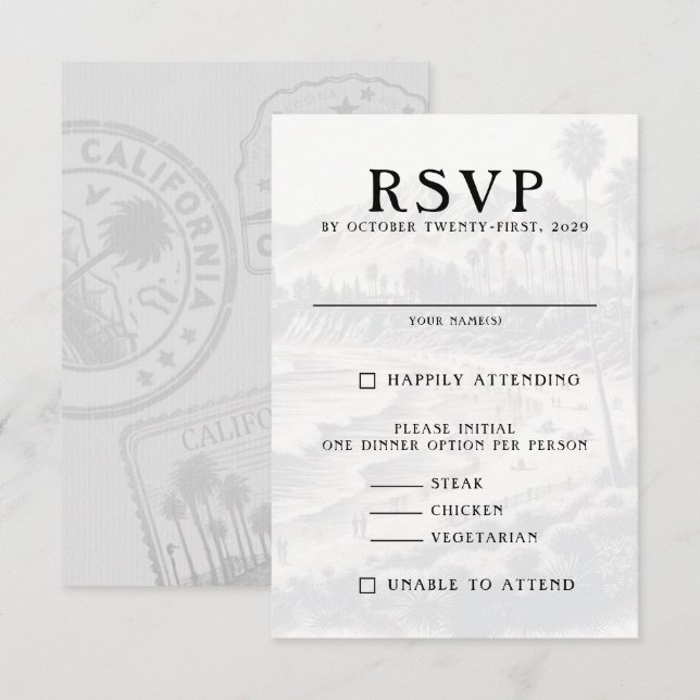 California Passport RSVP Card (Front/Back)