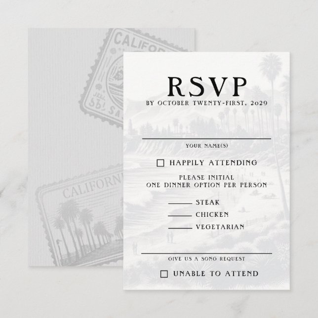 California Passport RSVP Card (Front/Back)