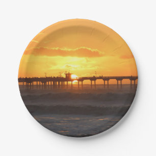 California Peer at Sunset Paper Plate