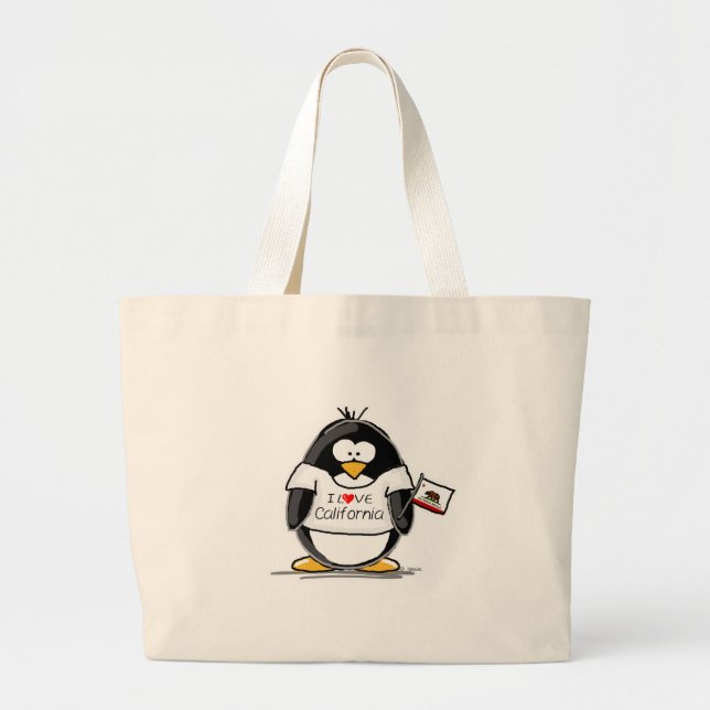 California Penguin Large Tote Bag (Front)