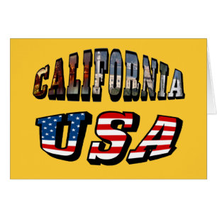 California Picture and USA Flag Text