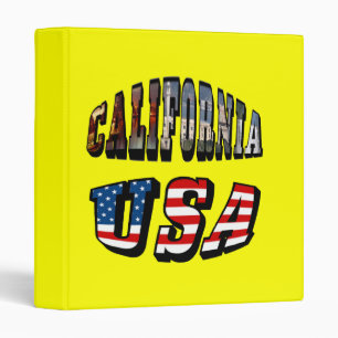 California Picture and USA Flag Text Binder