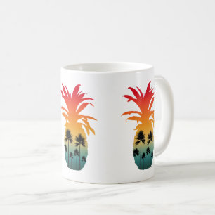 CALIFORNIA PINEAPPLE SUNSET PALM TREES  COFFEE MUG