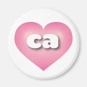 California pink fade heart - mini love magnet