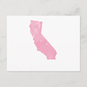 California Pink Vintage Grunge Postcard