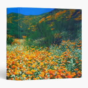California Poppies and Popcorn wildflowers Binder