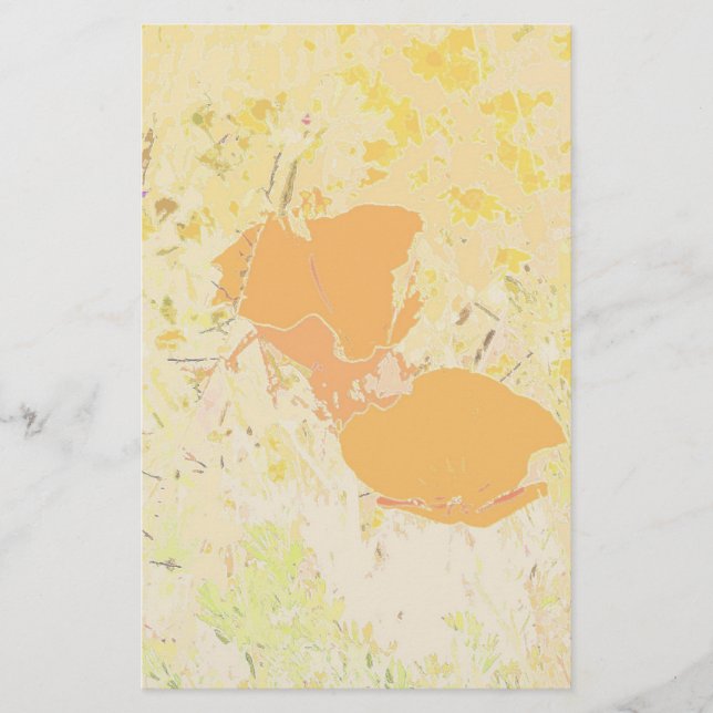 California Poppies Art Stationery (Front)