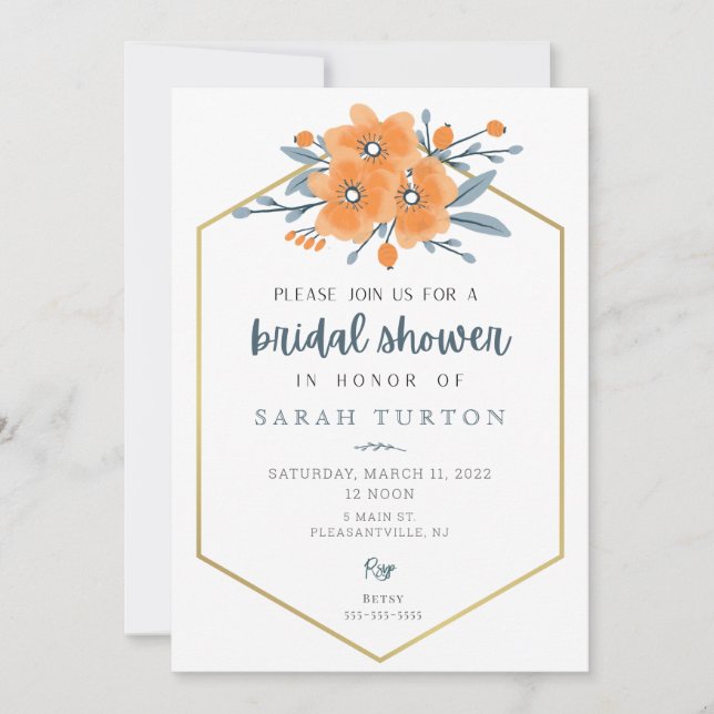 California Poppies Bridal Shower Invitation (Front)