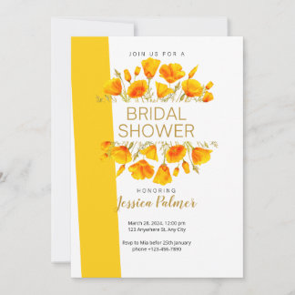 California Poppies Bridal Shower Invitation