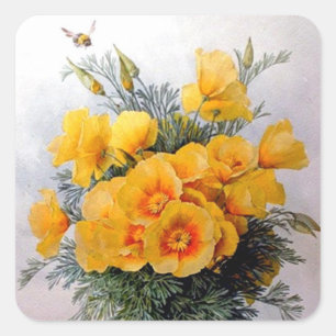 "California Poppies" by Paul de Longpre - Sticker