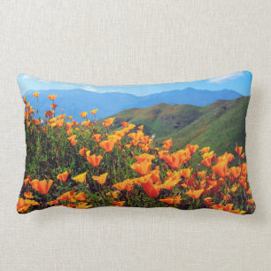 California poppies covering a hillside lumbar pillow