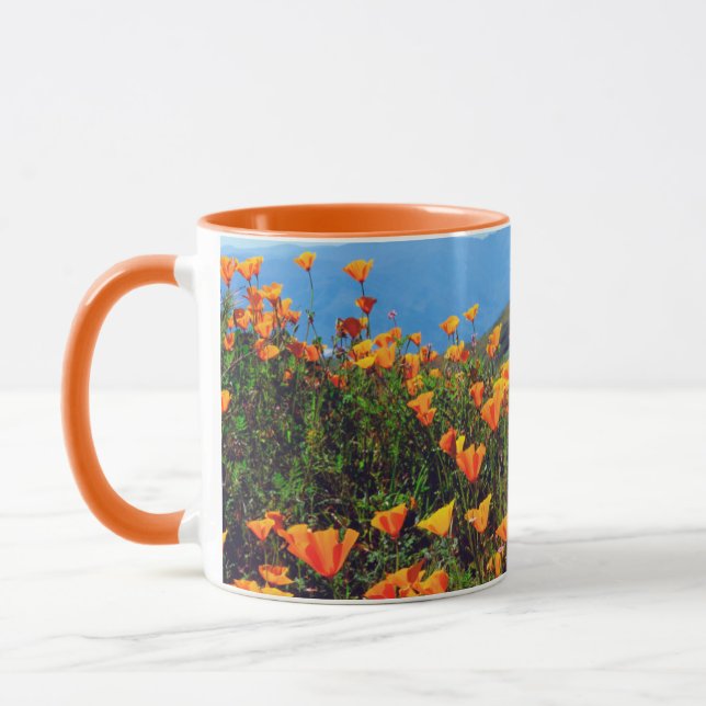California poppies covering a hillside mug (Left)