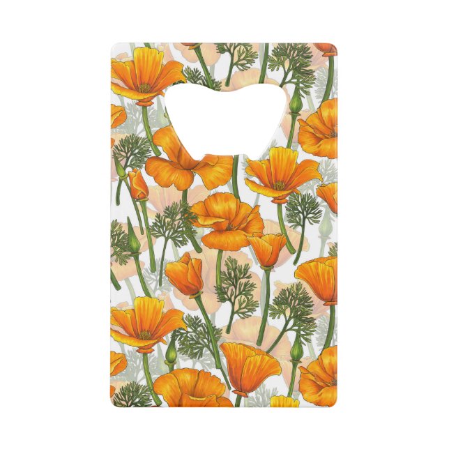 California poppies credit card bottle opener (Front)