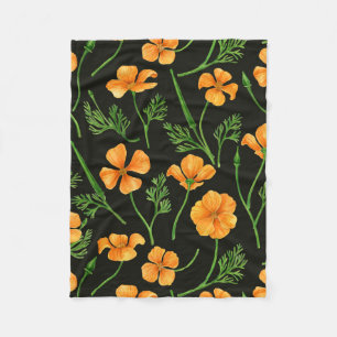 California poppies fleece blanket