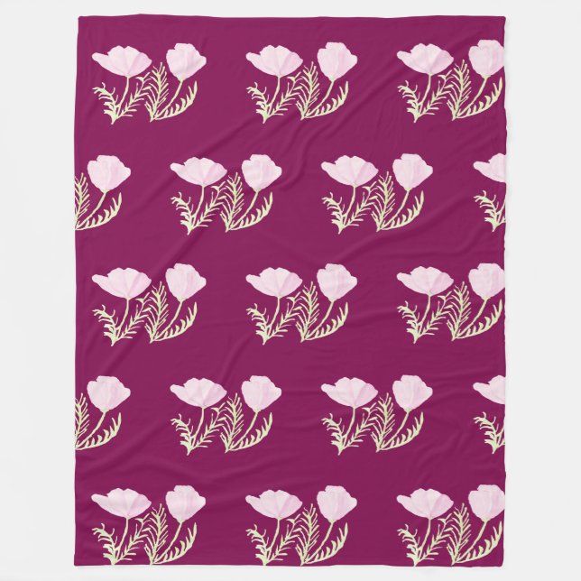 California poppies fleece blanket (Front)