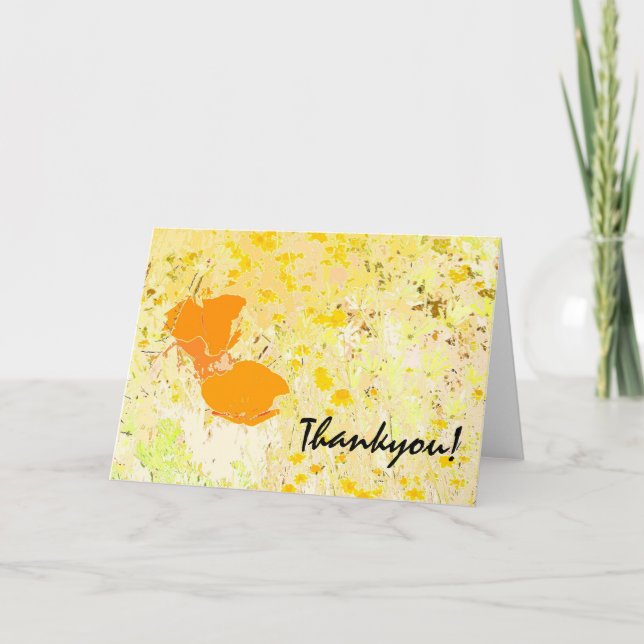 California Poppies Merci ! Carte (Devant)