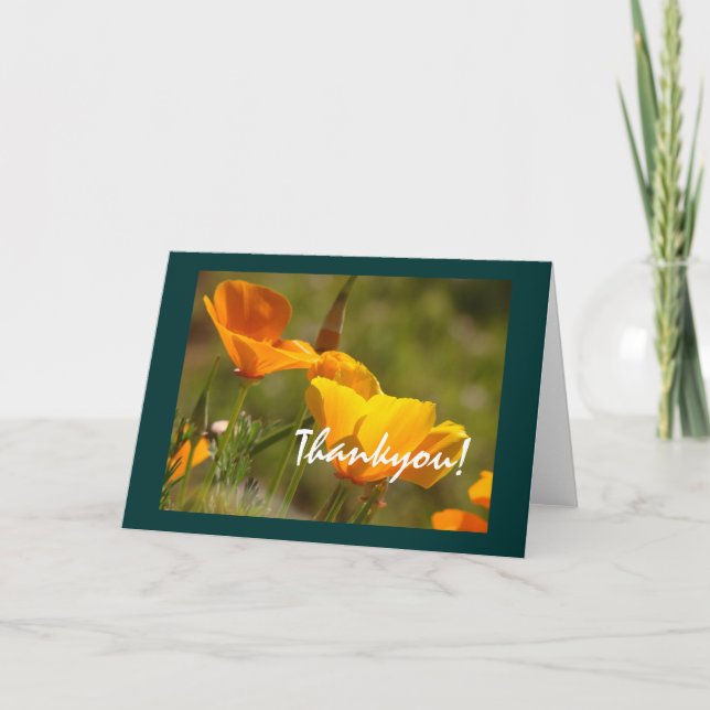 California Poppies Merci ! Carte (Devant)