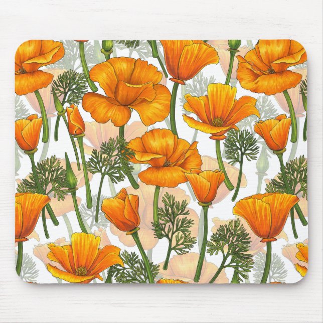California poppies mouse pad (Front)