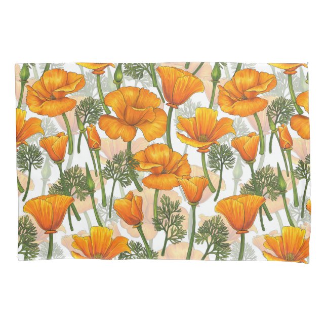 California poppies pillowcase (Front-Left)