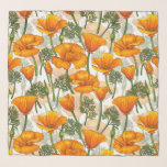 California poppies scarf<br><div class="desc">Hand-drawn pattern with California poppies</div>